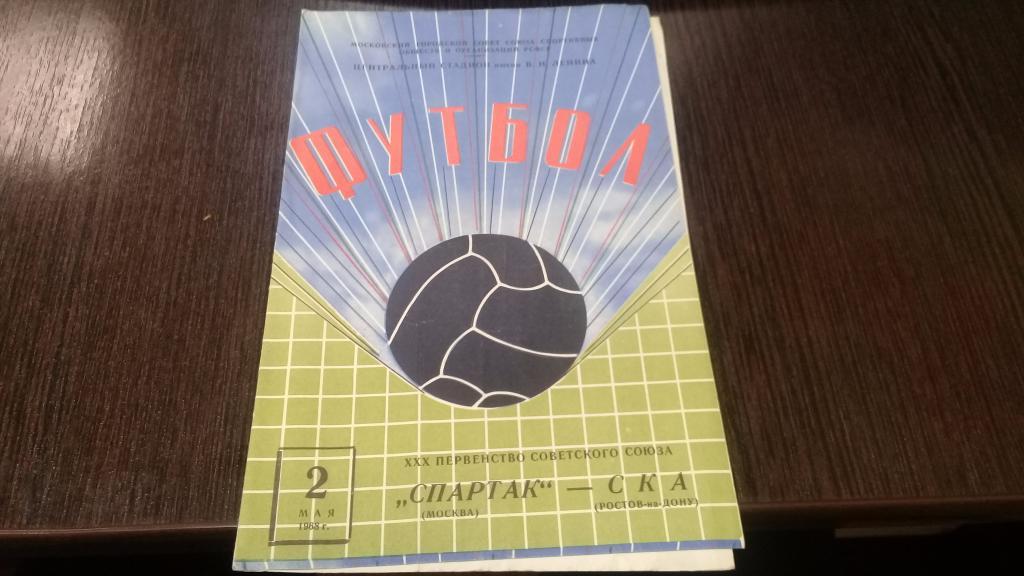 СПАРТАК Москва СКА Ростов на Дону 2.05.1968