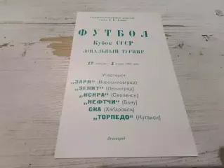 Кубок СССР 1981 Зенит Ленинград, Заря, Искра, Нефтчи, СКА, Торпедо Кутаиси