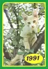 Календарик 1991 г. Кошки (3)