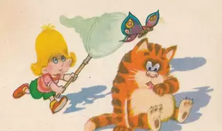 Календарик 1990 г. (август). Мультфильмы. Человек с детским акцентом