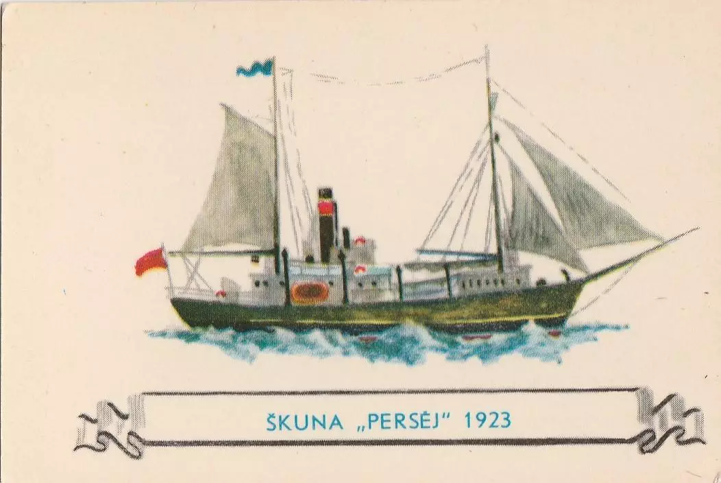 Календарик 1986 г. Шхуна Персей 1923