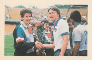 Календарик. Звезды спорта: З.Турчина(гандбол) и О. Блохин(футбол). 1989 г.