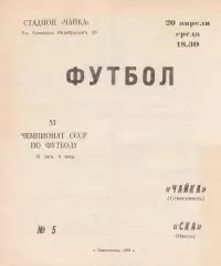 Чайка Севастополь - СКА Одесса 20.04.1988г.