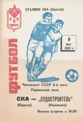 СКА Одесса - Судостроитель Николаев 8.05.1988г.
