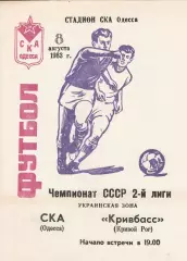 СКА Одесса - Кривбасс Кривой Рог 8.08.1983г.