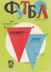 Черноморец Одесса - Кубань Краснодар 5.10.1980г.