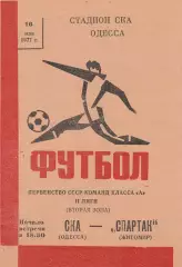 СКА Одесса - Спартак Житомир 16.05.1977г.