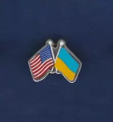 Флаг. Прапор. Украина-США. Україна-США. Патріотика. (Великий розмір)