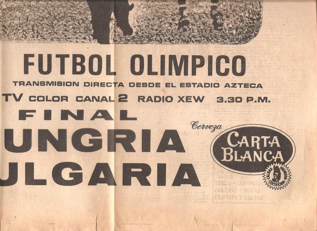 EL HERALDO de Mexico. (Вестник Мехико). Венгрия-Болгария 26.10.1968 г. 3