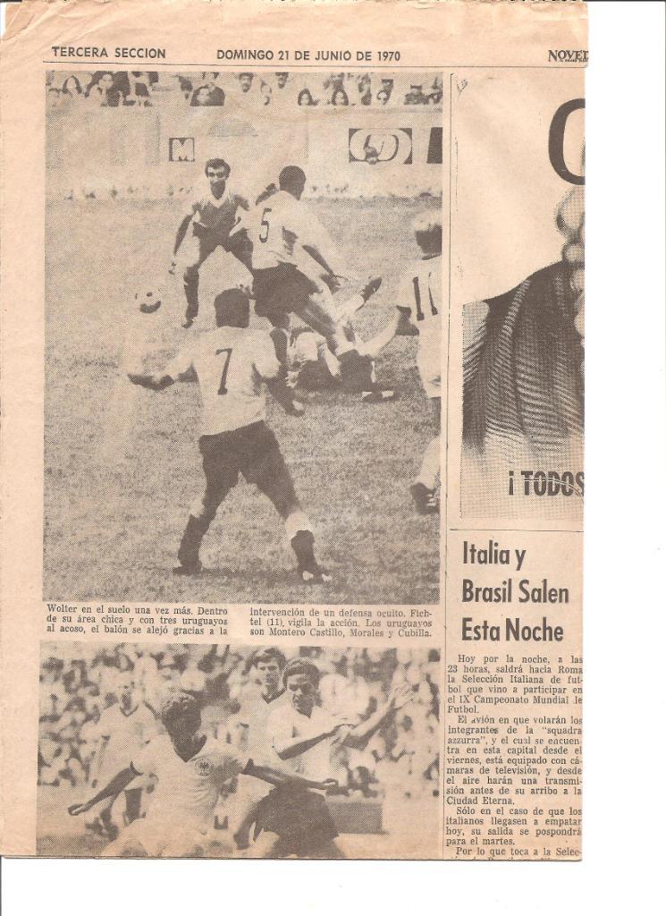 Газета NOVEDADES (Новости). Мексика. 21.06.1970 г.