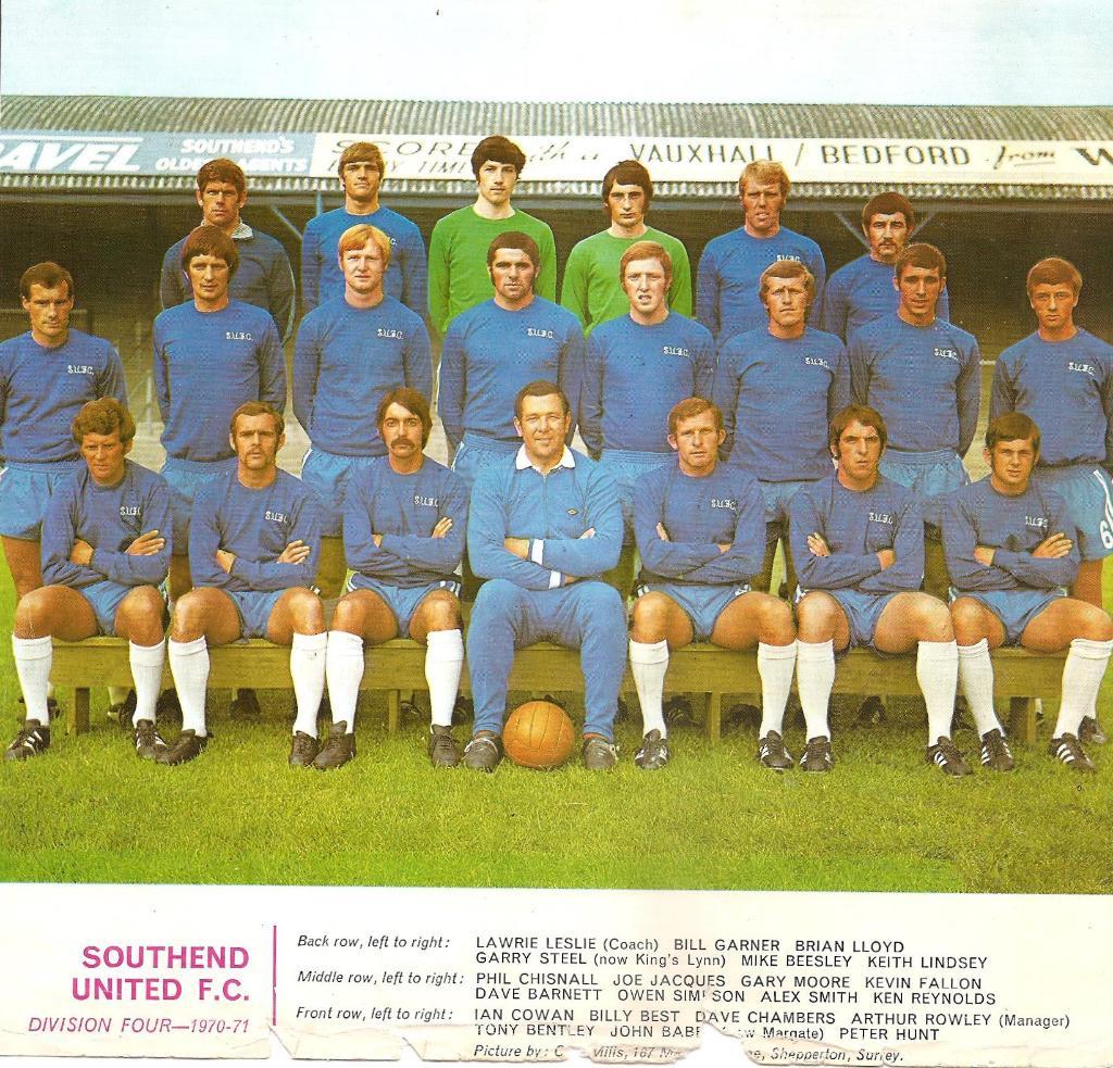 Сезонная фотография клуба Southend United F.C.1970-71