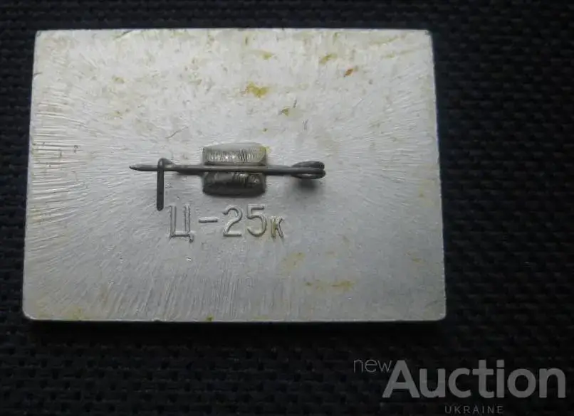 Космос (1064). Марка на значке. 10 лет полета 1-й пилотир. орбитальной станции. 2