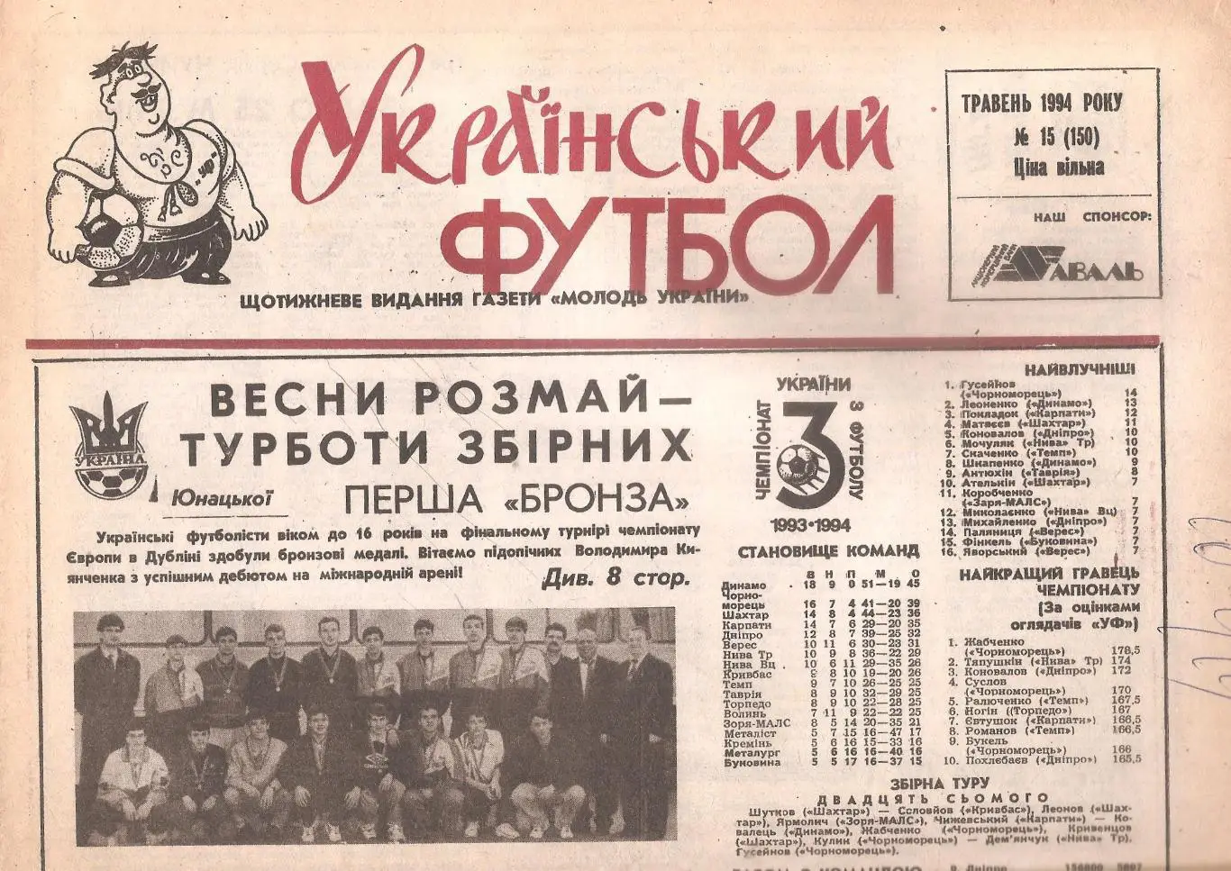 «Український футбол» 1994 рік. Травень № 15. (150).