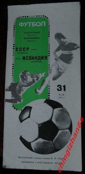 Футбол. Программа-1989. СССР - Исландия