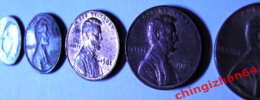 Монеты. США. Набор 6 монет, 1974-1996 (10 центов, 1 цент без повтора) 3