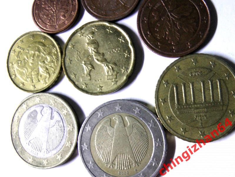Монеты. Евроценты, Евро. Набор 8 монет, 2002-09 (без повтора) 2
