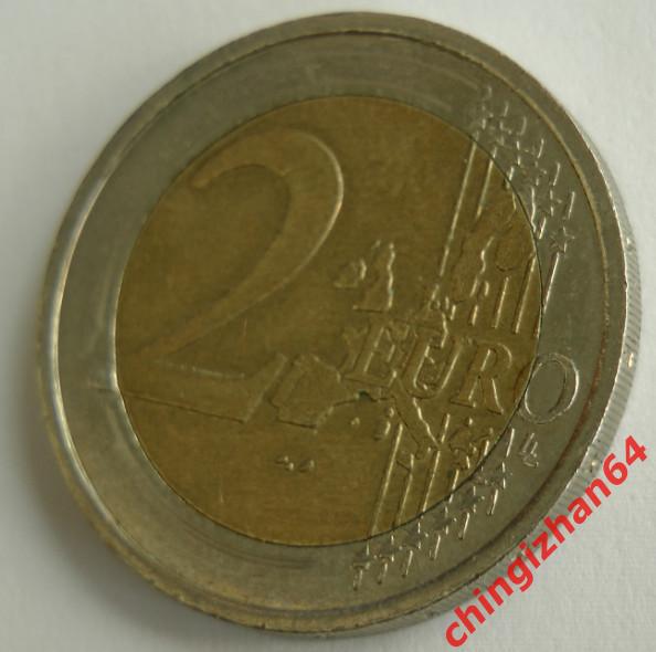 Монета. 2Евро, 2000 год (Франция) Изображение дерева. монетный двор Пессак. 1