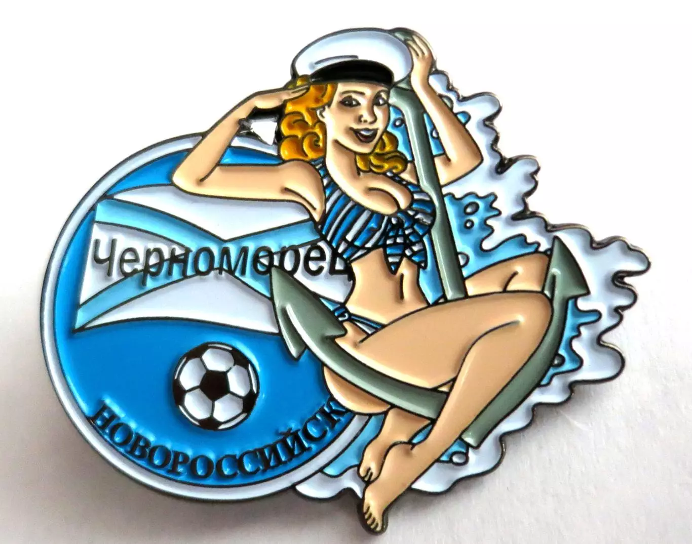 Значок футбольный фанатский ФК Черноморец (Новороссийск)