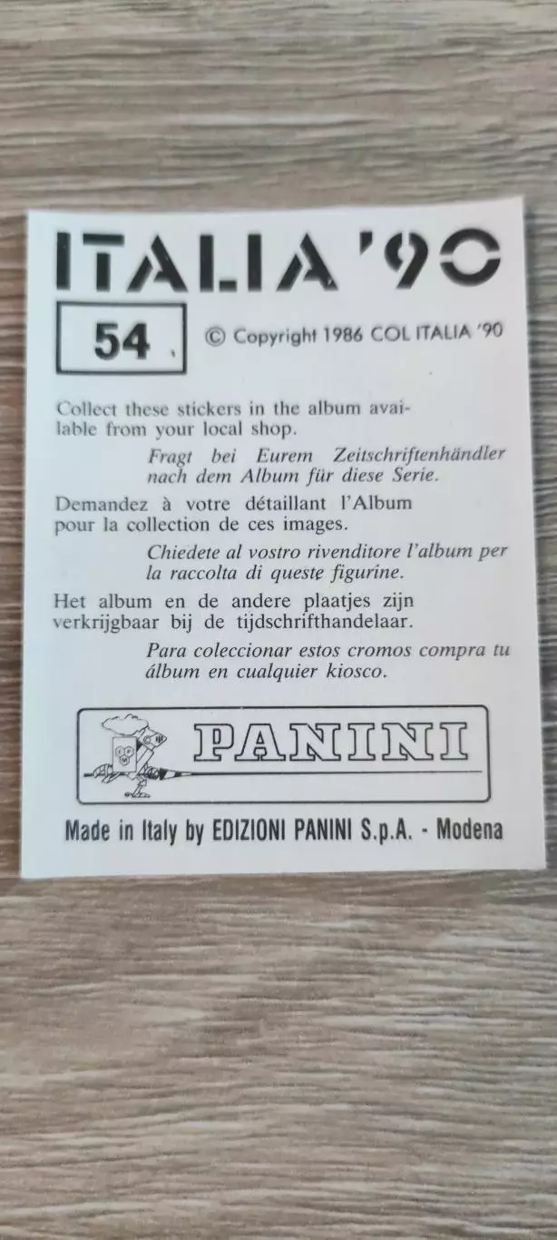 Италия 1990 - сборная Италии - GIANLUCA VIALLI (номер 54) 1