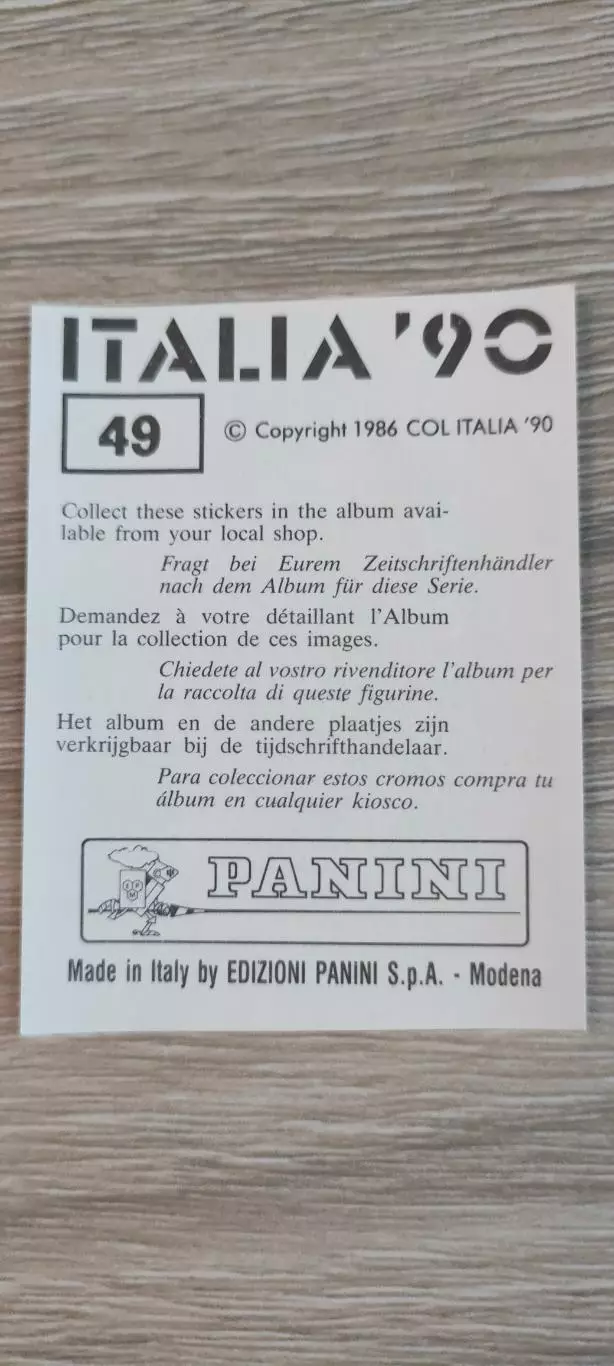 Италия 1990 - сборная Италии - CARLO ANCELOTTI (номер 49) 1