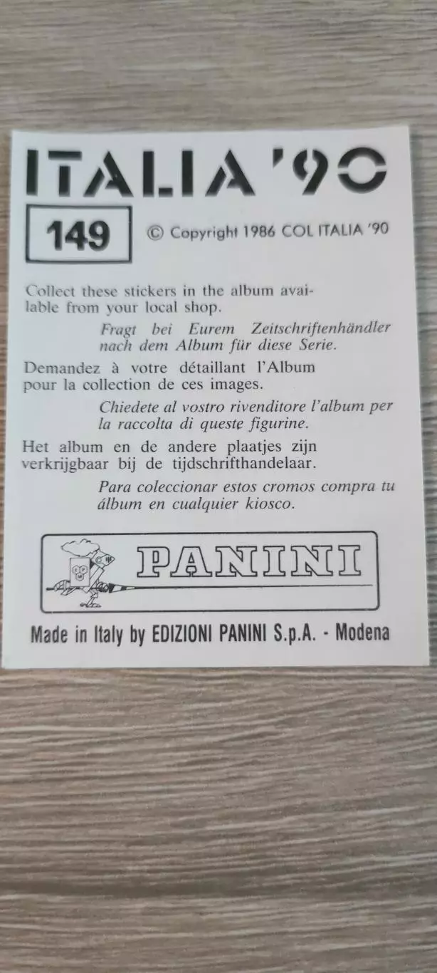 Италия 1990 - сборная СССР - ОЛЕГ ПРОТАСОВ (номер 149) 1