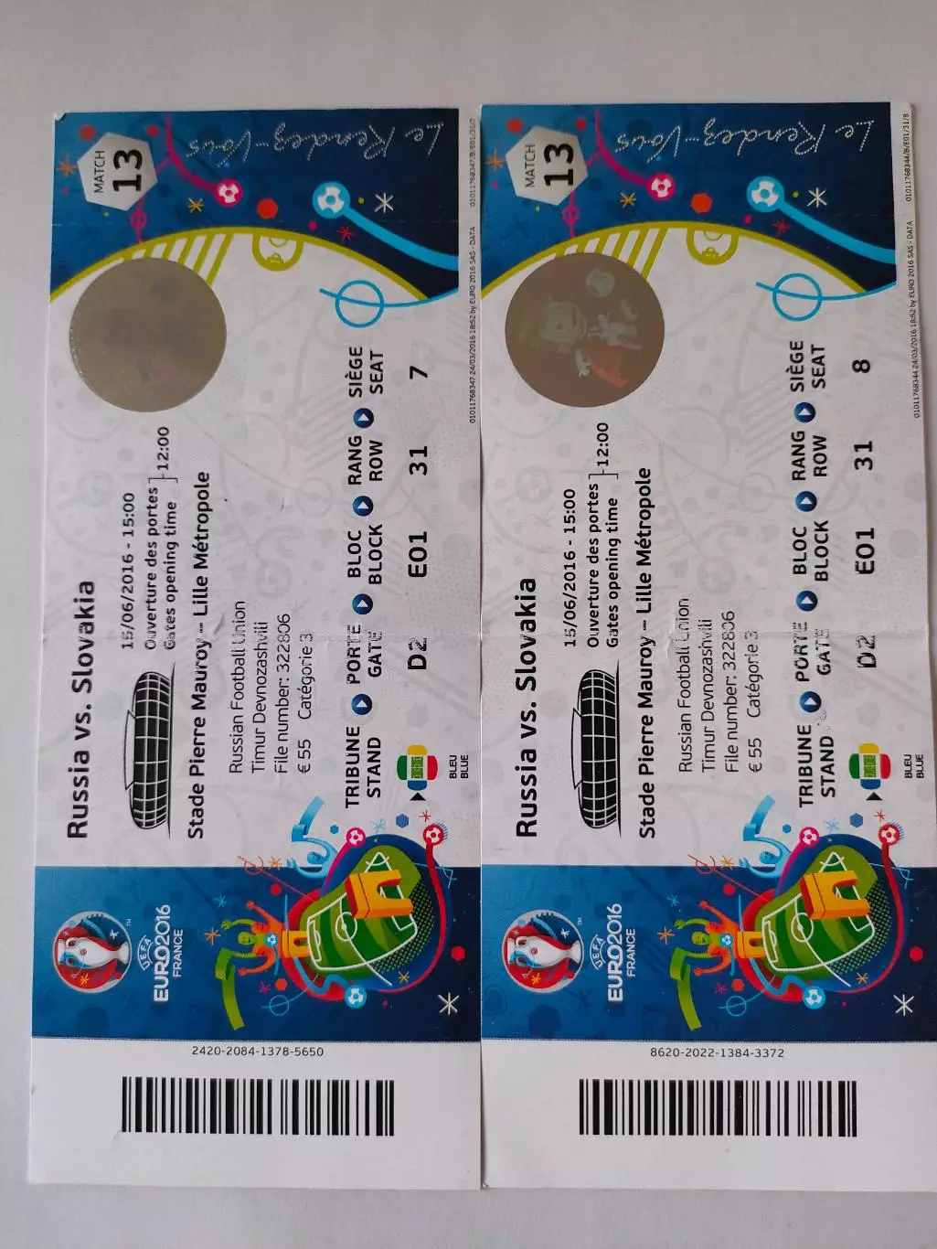 15.06.2016г. - Чемпионат Европы - Россия - Словакия