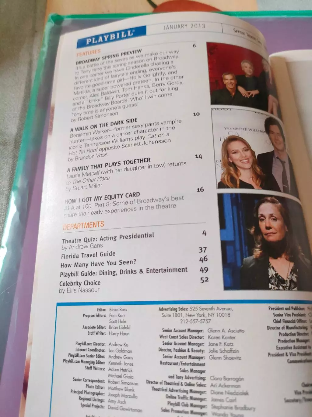 Театральная программка - афиша - Marqui Theatre с анонсом на январь 2013 года. 2