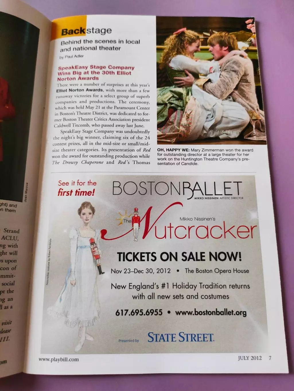 Театральная программка - афиша - Boston Opera House с анонсом на июль 2012 года. 2