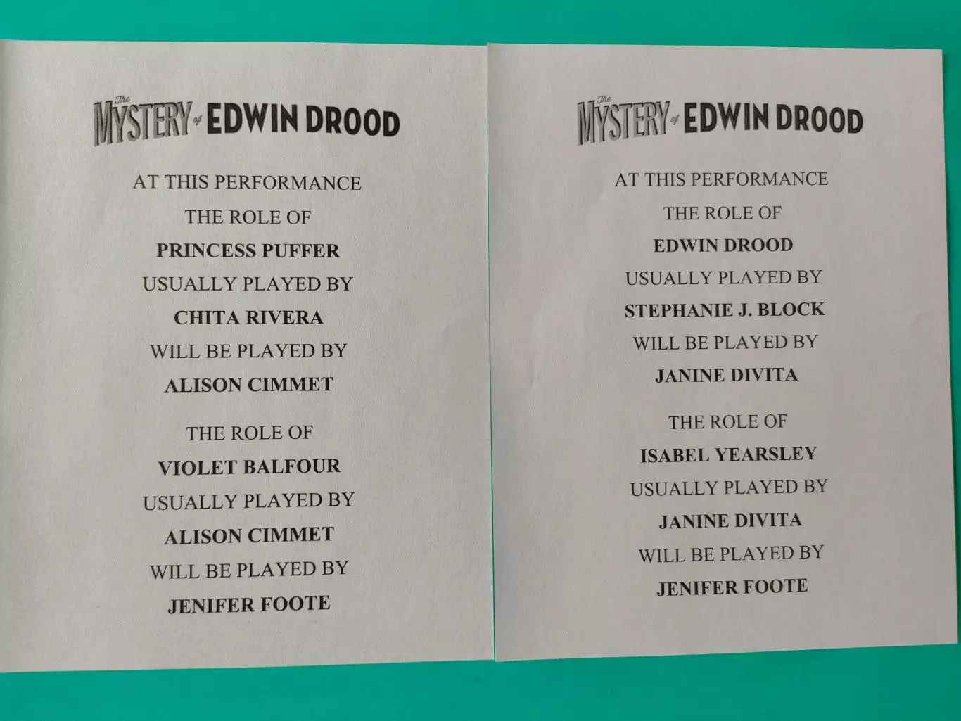 Театральная программка - The Mistery of Edwin Drood - январь 2013г. 2