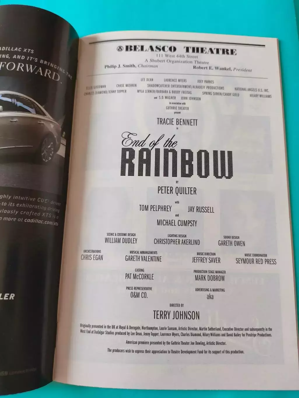 Театральная программка - Belasco Theatre с автографом Tracie Bennett. 1