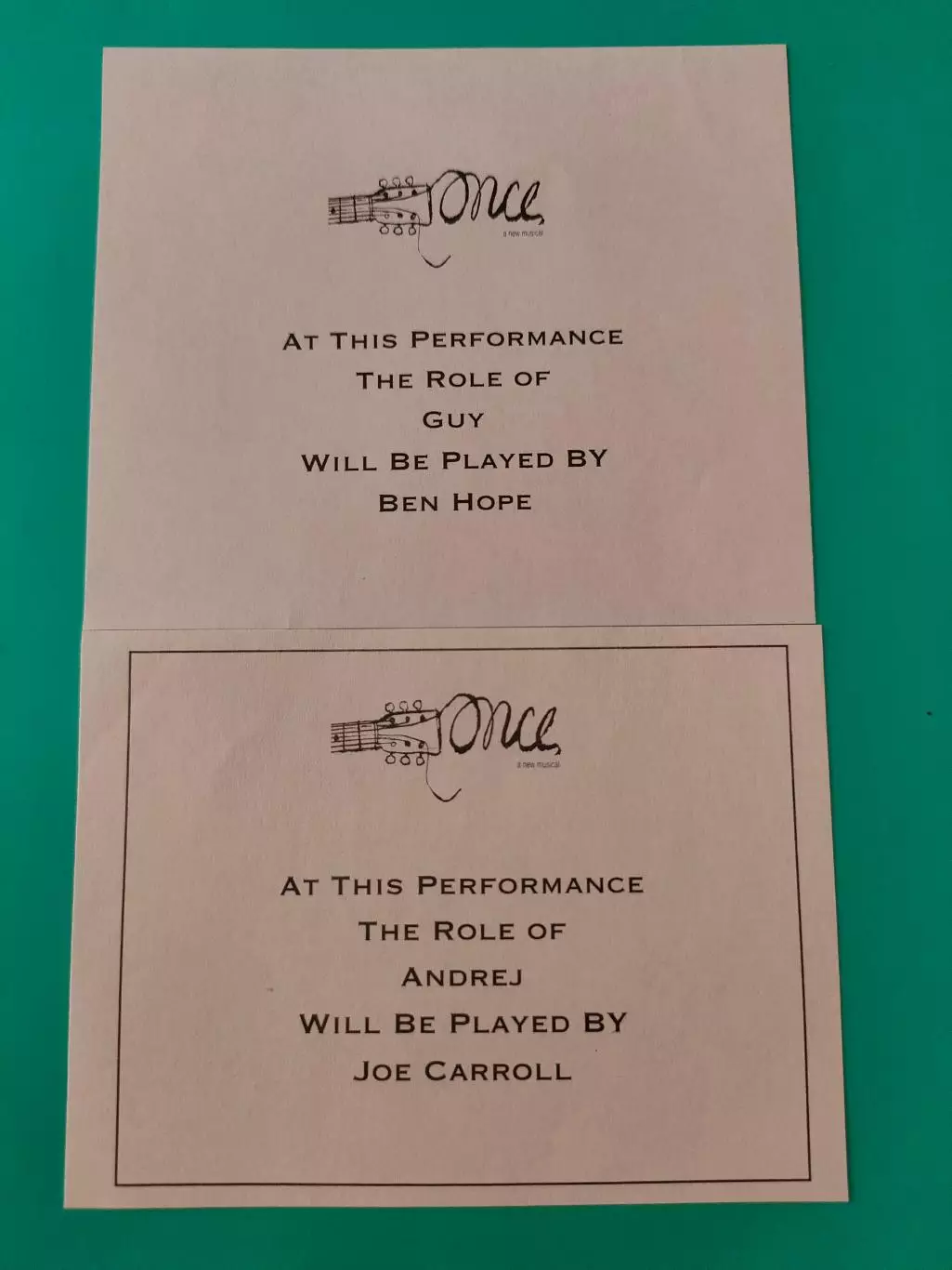 Театральная программка - BERNARD B. JACOBS THEATRE - ONCE - январь 2013г. 2