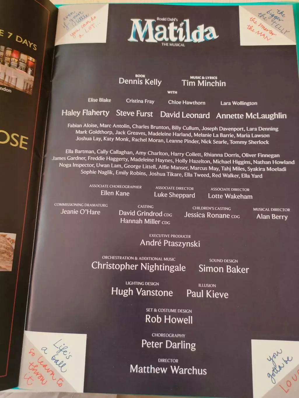 Театральная программка - CAMBRIDGE THEATRE - MATILDA. 1
