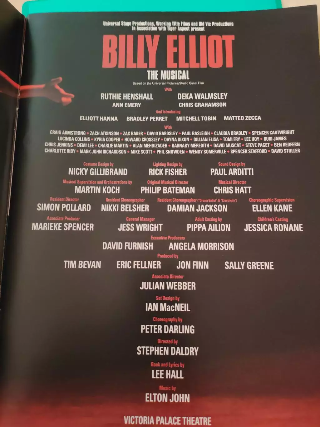 Программа - BILLY ELLIOT. THE MUSICAL. 1