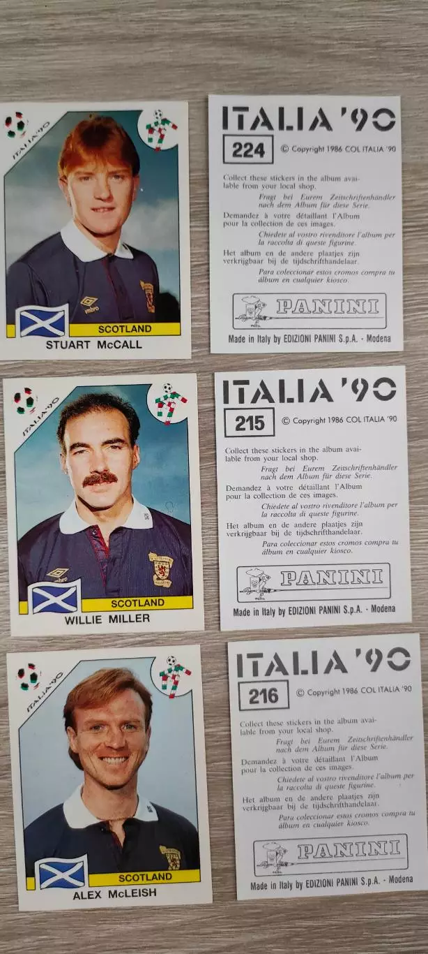 PANINI - Италия 1990 - WILLIE MILLER - УИЛЛИ МИЛЛЕР. Номер наклейки 215.