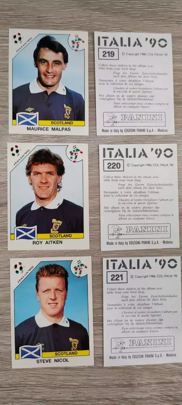 PANINI - Италия 1990 - MAURICE MALPAS - МOРИС МАЛЬПАС. Номер наклейки 219.