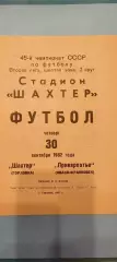 30.09.1982г. - Шахтёр (Горловка) - Прикарпатье (Ивано-Франковск)