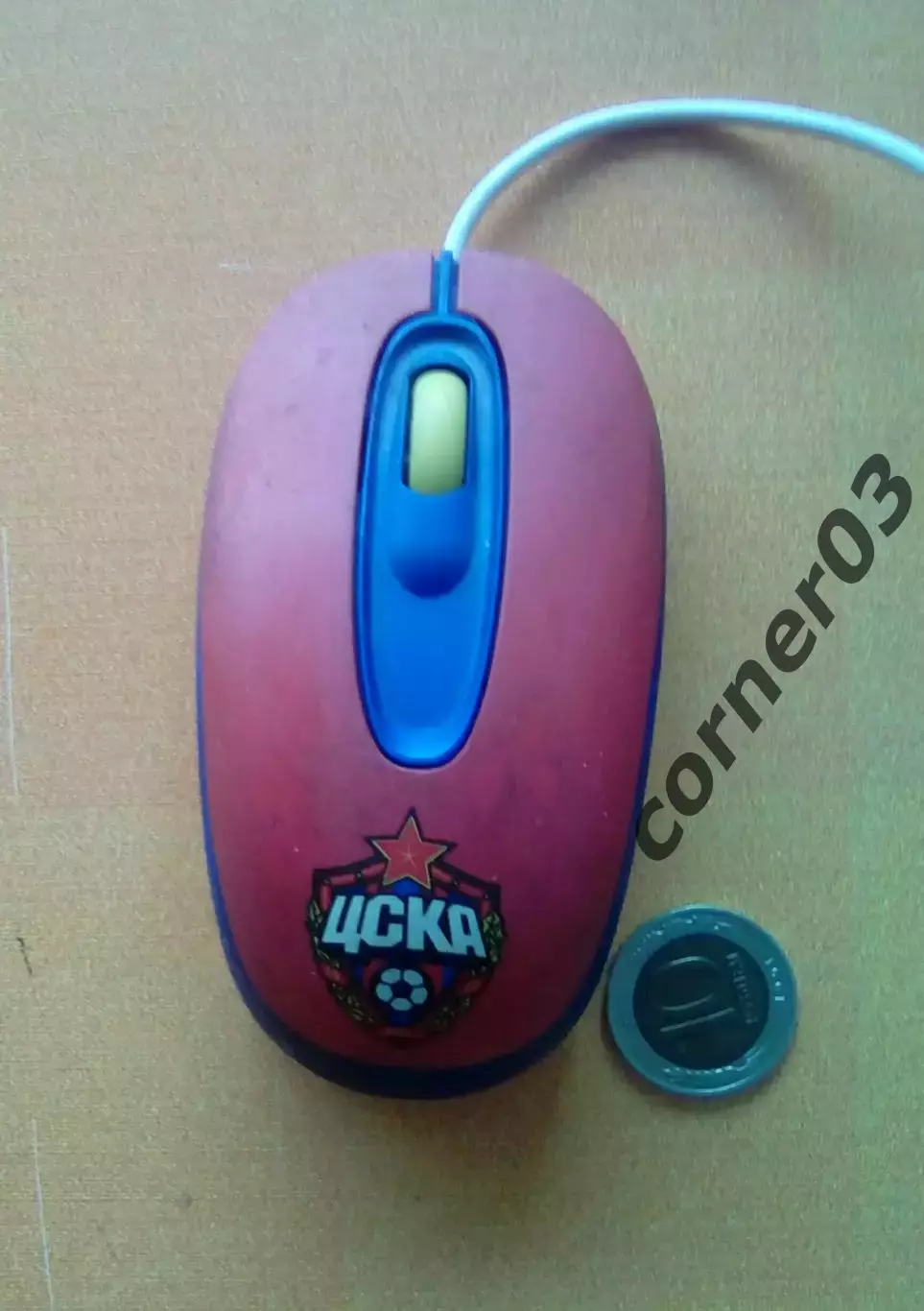 Клавиатура проводная + мышь ЦСКА, б/у. 1