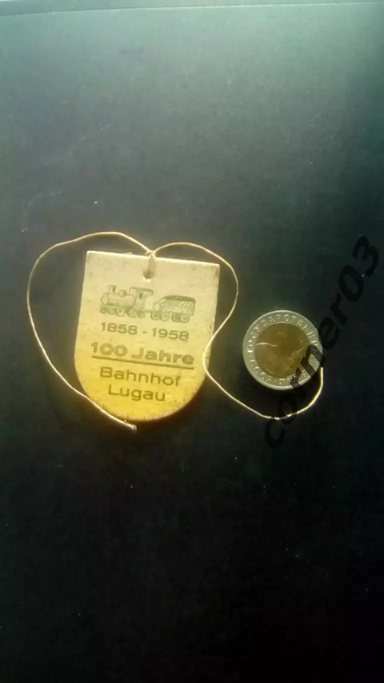 Жетон транспортный ЖД Германия 1958 год. Картон.