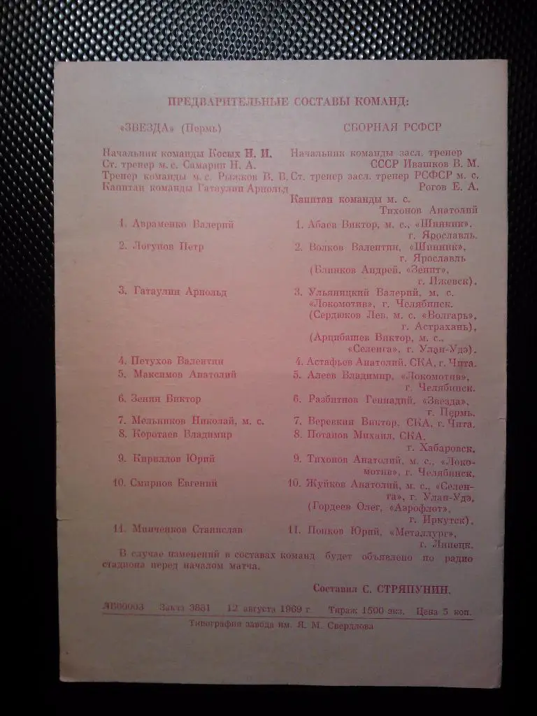 Пермь - РСФСР 1969 1
