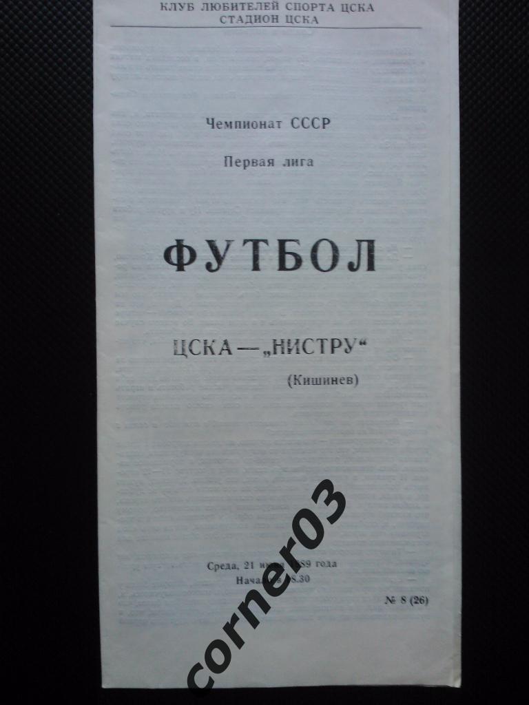 ЦСКА - Нистру Кишинев 1989 КЛС