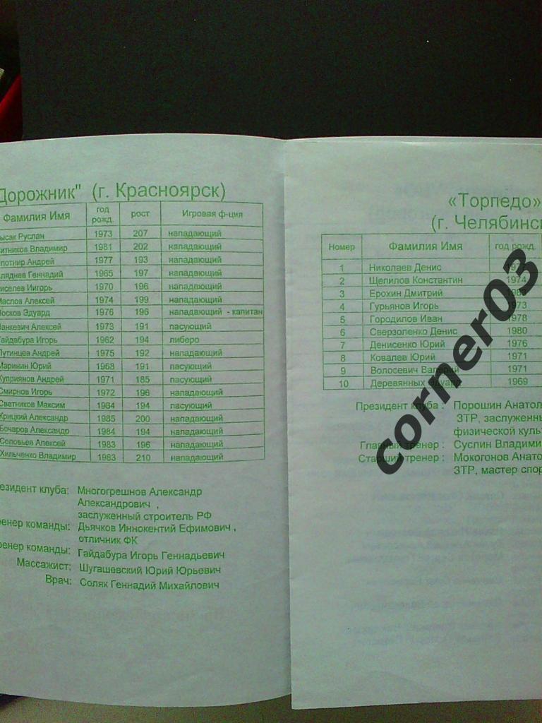 Высшая лига А, Красноярск, 2002, 9 тур 1