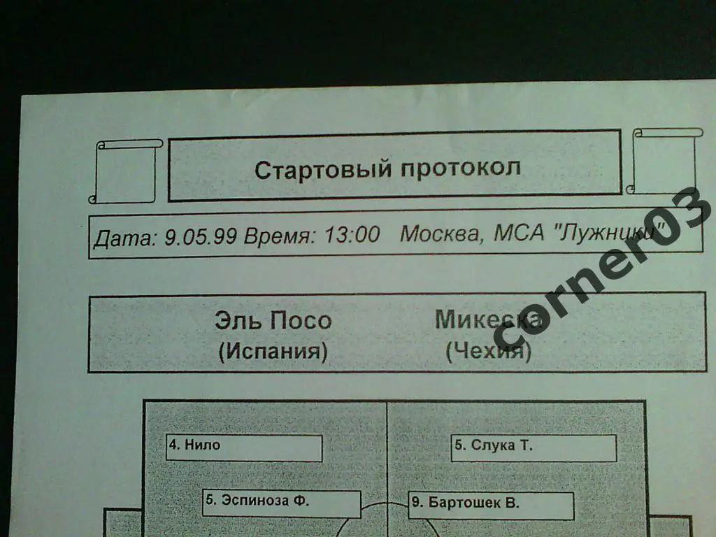 Эль-Посо - Микеска 1999, стартовый протокол