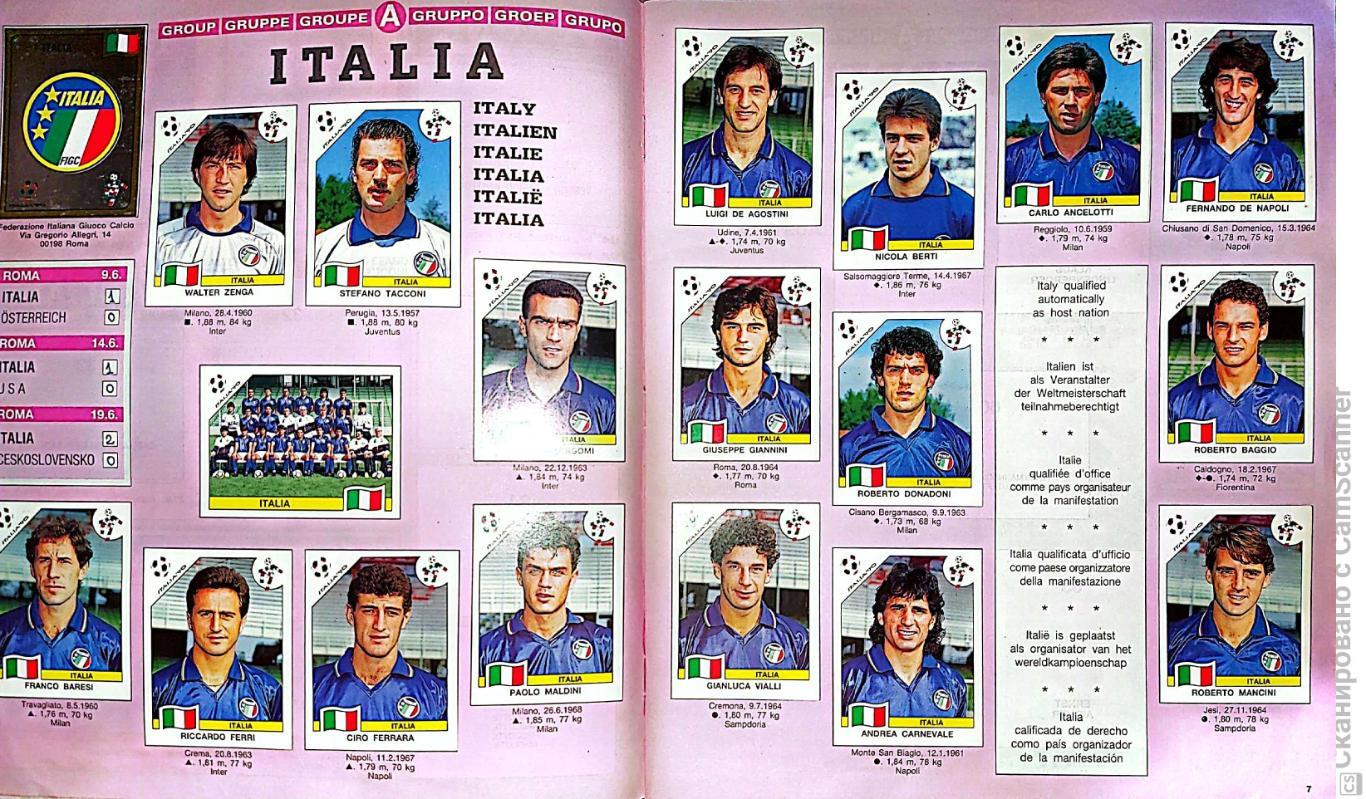 Panini альбом Чемпионат Мира - 1990 1