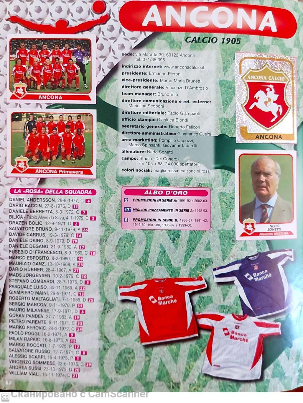 Альбом PANINI Calciatori 2003-04 2