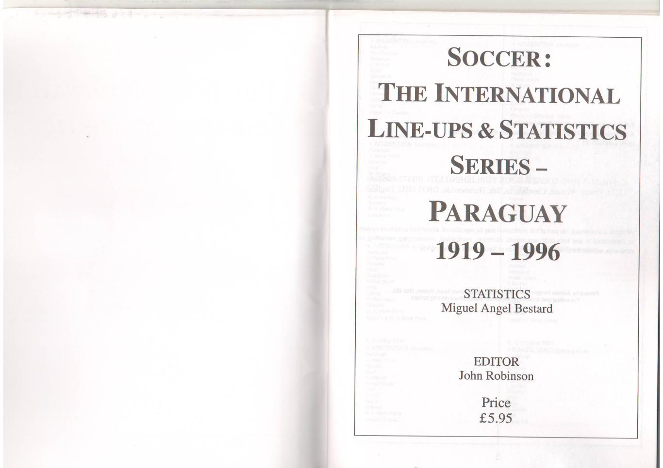Soccer:Paraguay 1919 - 1996 1