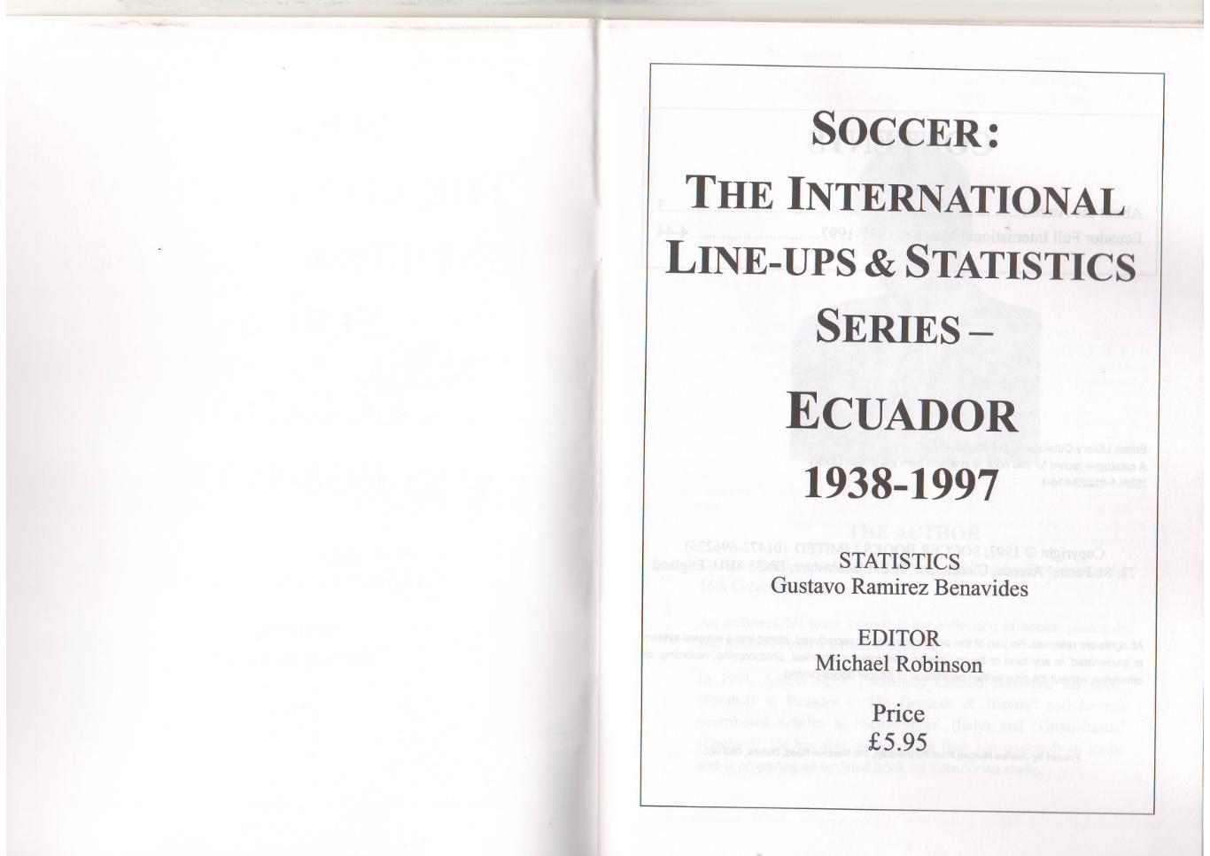 Soccer:Ecuador 1938 - 1997 1