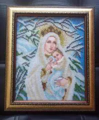 Икона бисером Дева Мария Снежная