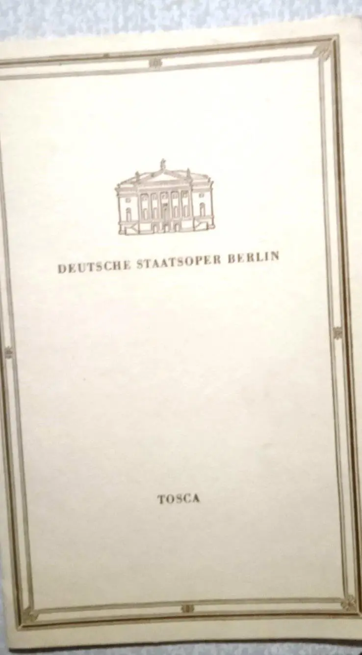 Программка Опера Тоска