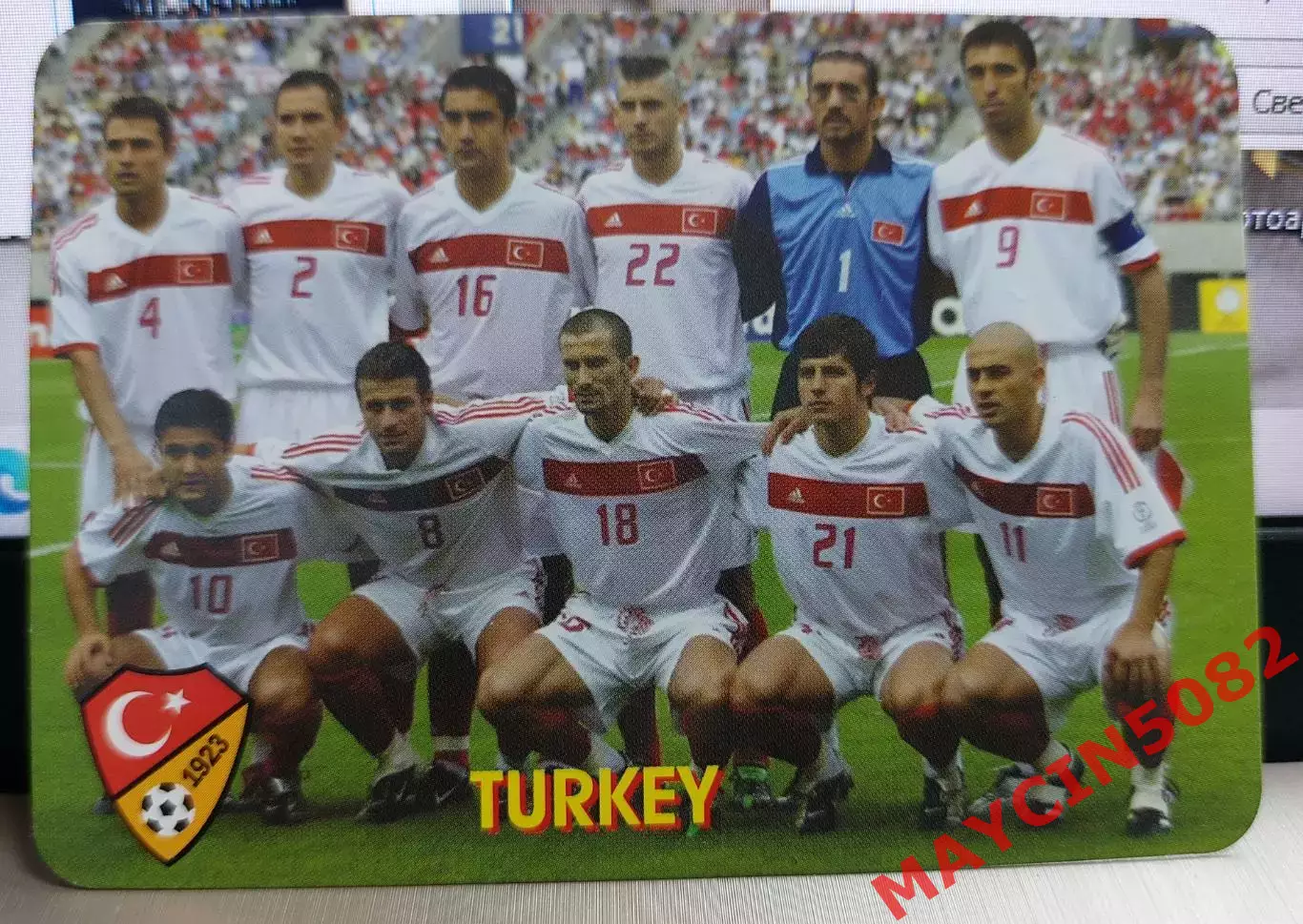 Календарик Сборная Турции 2004 год.