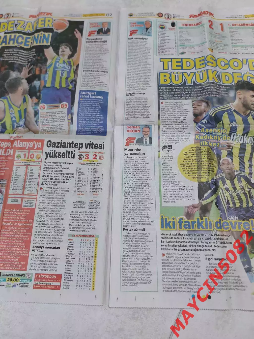 Турецкая газета Фанатик от 20.10.25 год. 3